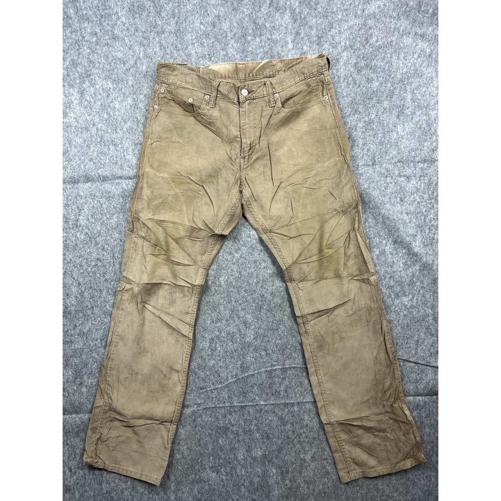 VINTAGE Levis 514 Men's Corduroy Brown Regular Fit Straight Leg Pants Size 34x32